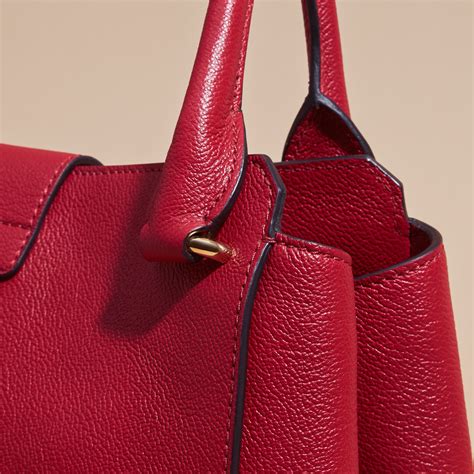 burberry the medium buckle tote in grainy leather-parade red|bloomingdale's burberry tote.